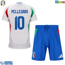 Italija Lorenzo Pellegrini #10 Gostujuci Dres za djecu EP 2024 Kratak Rukav (+ Kratke hlače)